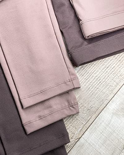 X-Large Velvety Soft Lightweight Leggings 6 Pack for Yoga & Lounge - Black