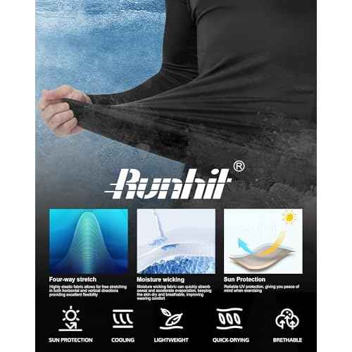 Runhit Compression Shirts for Men Long Sleeve Cool Dry Workout Undershirts Athletic Running Base Layer Top for Sports Gym