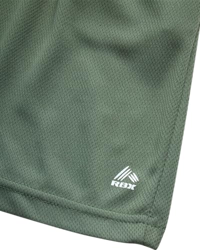 Boys Mesh Basketball Shorts with Pockets - Black Green, 14-16, Athletic Workout