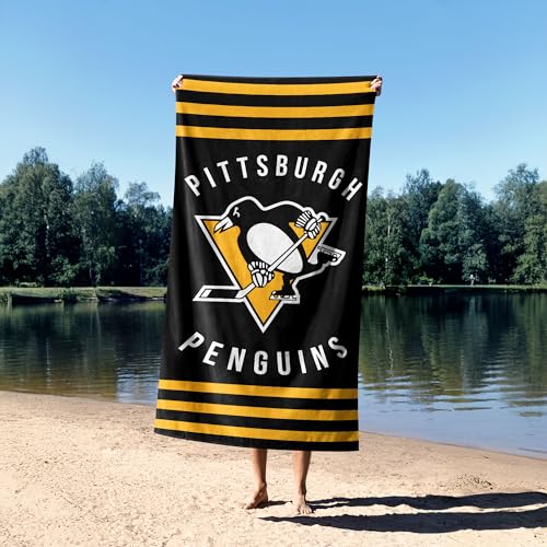 NHL Pittsburgh Penguins Beach Towel - 30x60 Inch Cotton Polyester Fan Gear