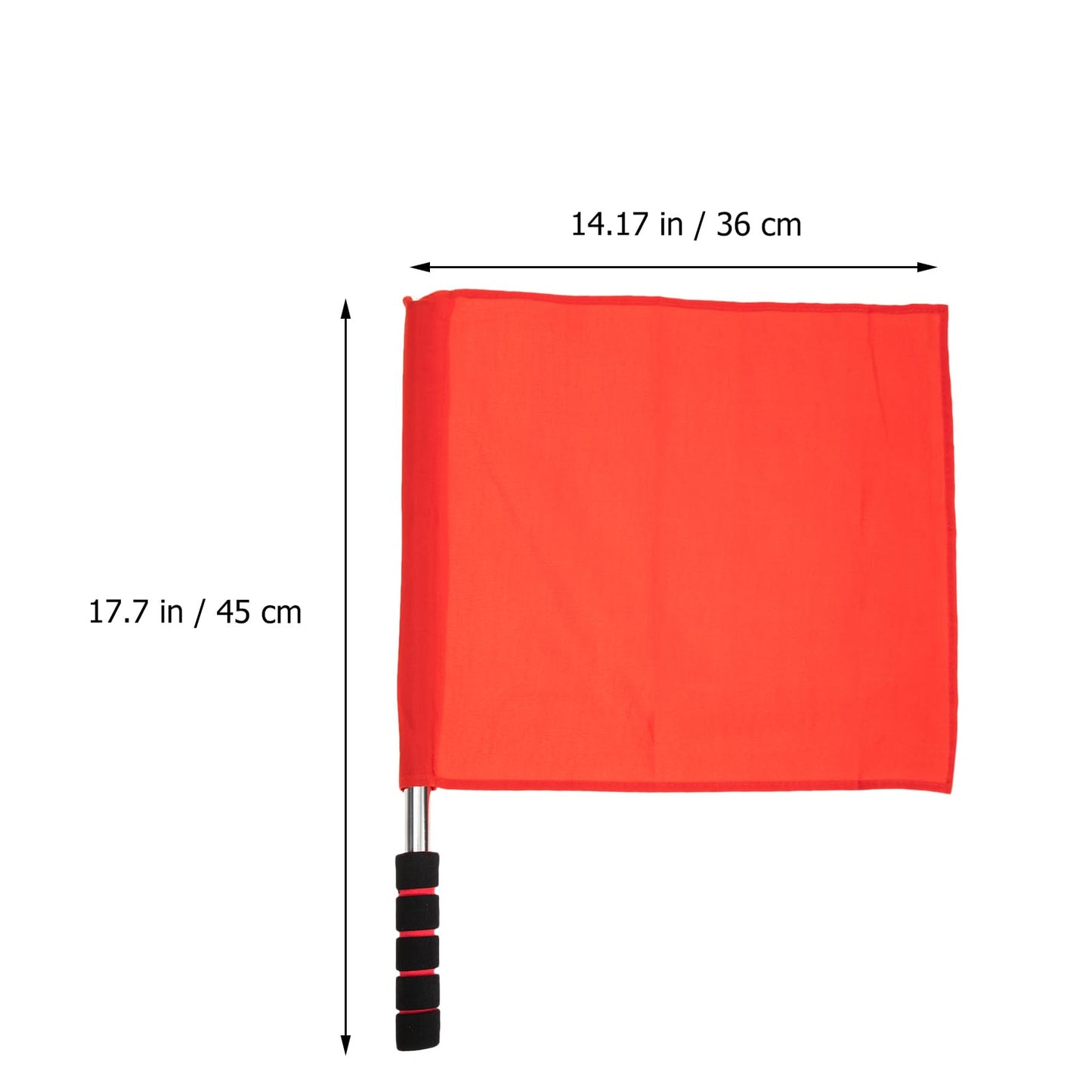 2PCS Referee Flags With Stainless Steel Handle - Red Signal Flag for Volleyball, Soccer, Track and Field - Lightweight Line Judge Equipment