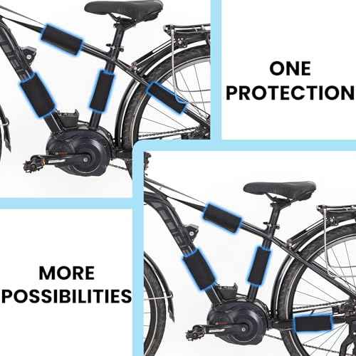 Besudo Bicycle Frame Protector Neoprene Set of 4 ? Frame Protection Ebike for Bicycle Carrier Transport ? Carbon Transport Protection Suitable for Thule Bicycle Carrier ? E Bike Accessories-051