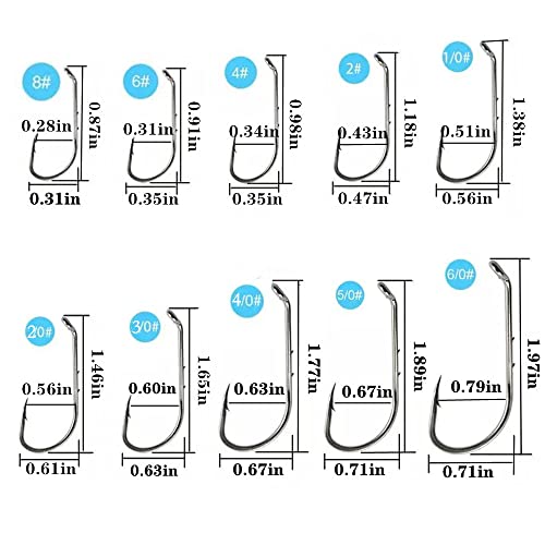 100pcs Barbed Fishing Hooks - Sharp Offset Shank Down Eye Tackle