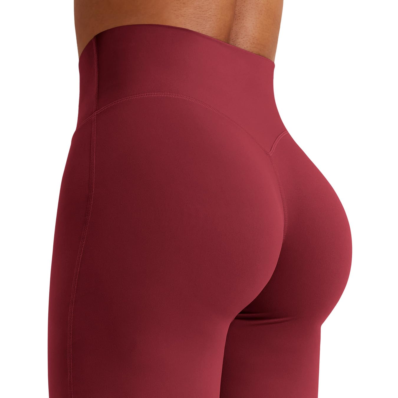YEOREO Workout Leggings Womens No Front Seam Straight Leggings 31.5" High Waist Buttery Eddiy Gym Yoga Pants Ancora Red XL