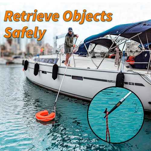 Boat Hook for Docking with Telescoping Extension Pole // Durable, Floating, Lightweight and Sturdy Telescoping Boat Hook Pole // the Ultimate Boat Pole for Docking, Push-Pull and Boating