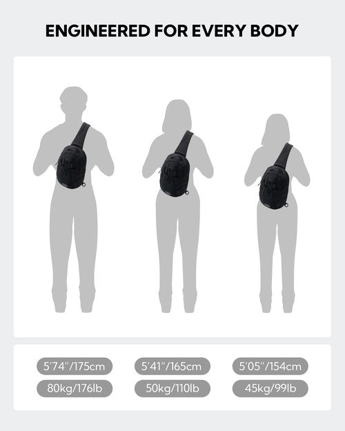 WATERFLY Small Crossbody Sling Backpack: RFID Blocking Anti Theft Sling Chest Bag Travel Shoulder Causal Daypack