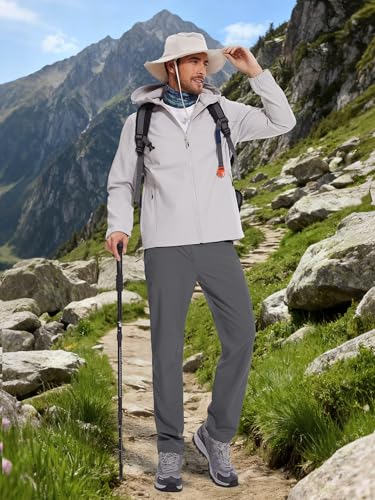 Men's Tall Hiking Pants - Large / 36 Inseam, Dark Gray, Quick Dry Waterproof Cargo