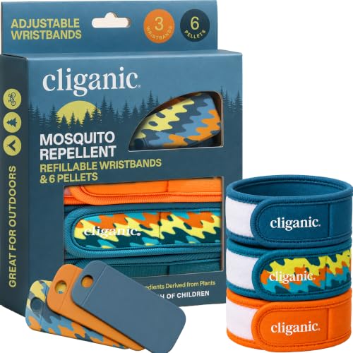 Mosquito Repellent Wristbands Pack of 9 with Refills - Natural, Adjustable, DEET-Free