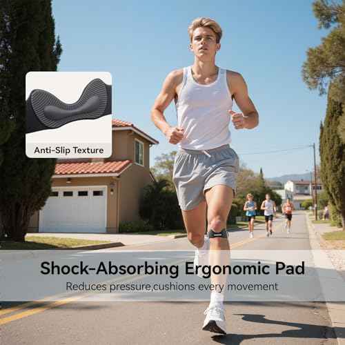 Patellar Tendon Support Strap [Stronger Support & Non-Slip] Knee Brace Patella Band for Running Hiking Basketball Gym Fitness Tennis Badminton Cycling