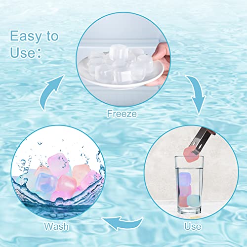 Color-Changing Reusable Ice Cubes for Drinks, 80 Pack - Variation: Color-changing / 80Pack