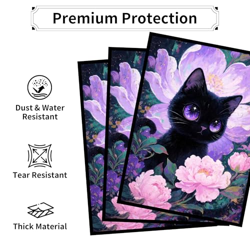 Cats and Flowers Art Card Sleeves - MTG Deck Protection, 100 Pack