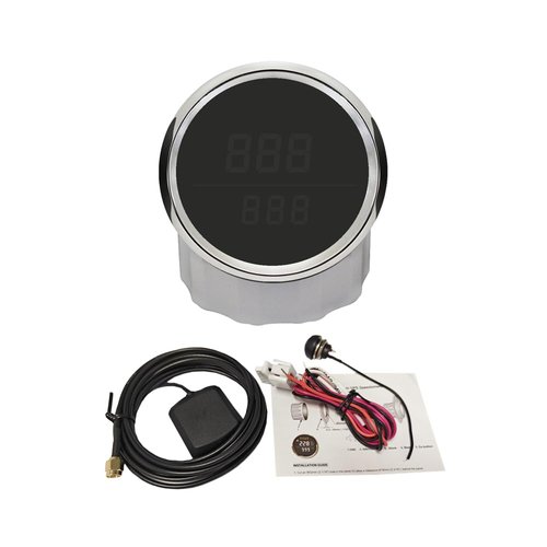 ELING 2'' Waterproof Speedometer GPS Speedo Gauge 0-999 km/h Knots mph for Marine Yachts with Compass 12V 24V (LCD Doesn't Show Odometer)
