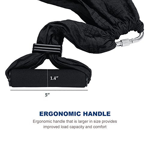 ZELUS Black Aerial Yoga Swing Sling Kit Support Inversion Equipment with Straps