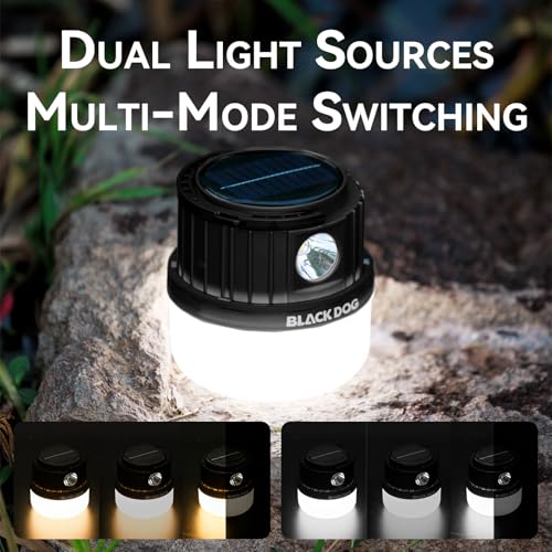 Collapsible Camping Lantern with Solar & USB Charging, Hanging Outdoor Light