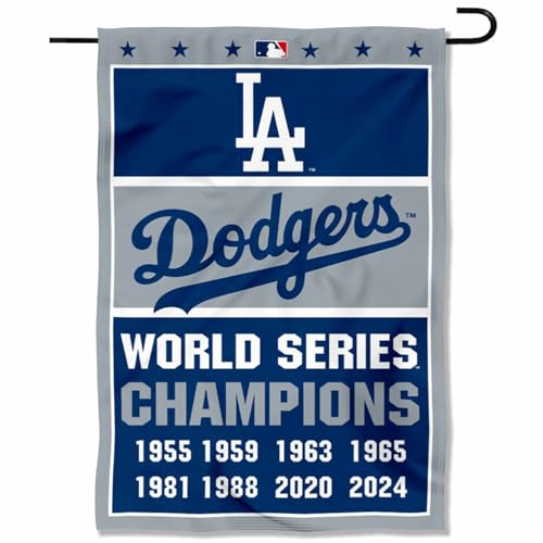 Dodgers 8 Time World Champions Series Double Sided Garden Flag