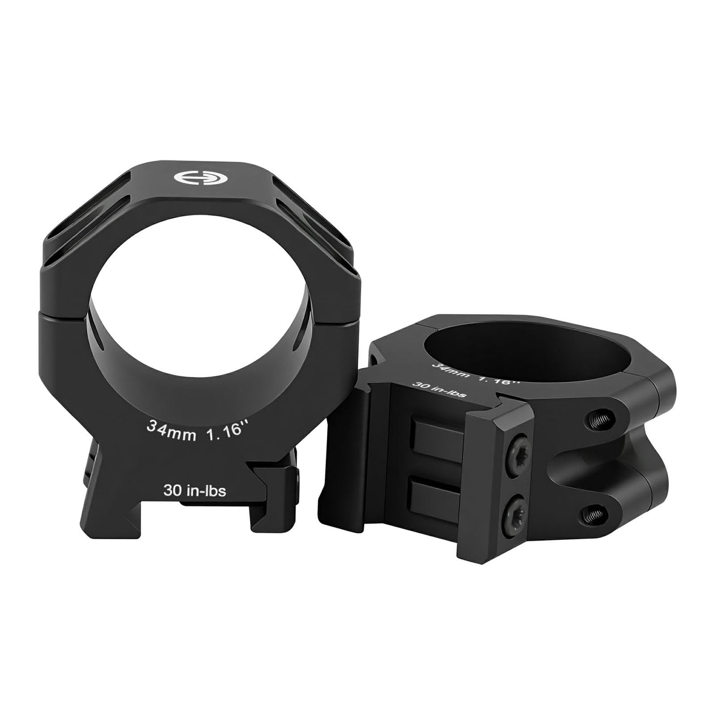 Techhunters Precision Rifle Scope Rings - 6061-T6 Aluminum Picatinny 34mm Scope Mounts 1.16 inch Center High (Medium, 34mm)