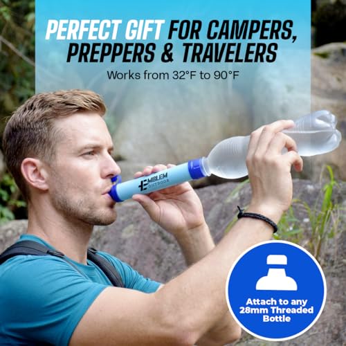 Portable Water Filter Straw 2-Pack for Camping & Emergency Preparedness - Variation 2