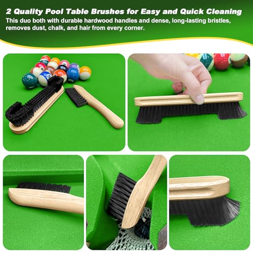 Billiard Pool Table Cleaning Kit - 10-Piece Maintenance Set with Brushes, Patches & Accessories