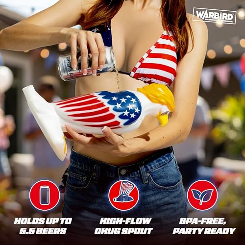 Patriotic Eagle Beer Bong Funnel - 66 oz Capacity for Tailgating & Parties