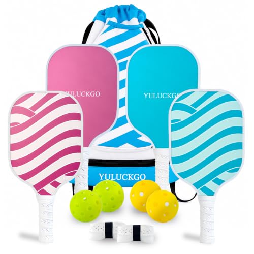 Lightweight Pickleball Paddles Set of 4 for Beginners with Balls & Backpack