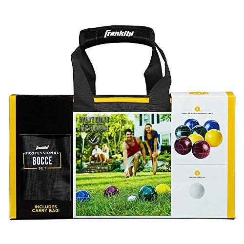 Franklin Sports Bocce Ball Set ? 8 All Weather Bocce Balls and 1 Pallino ? Beach, Backyard Lawn or Outdoor Party Game ? Professional, American, and Starter Set Options