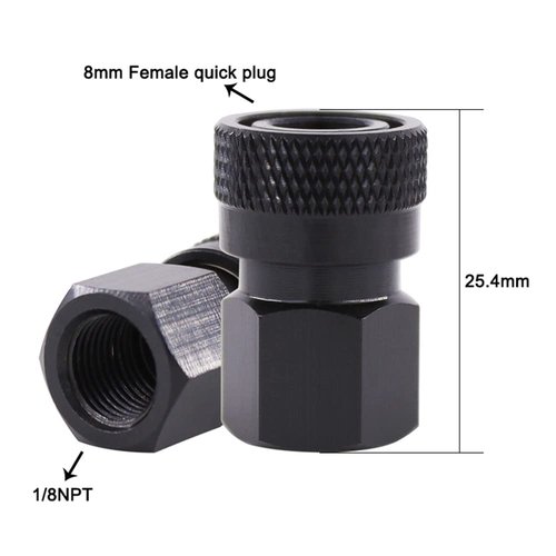 HMKUGO 1/8" NPT Female Thread Quick-Disconnect Plug Adapter, 8mm Female Quick Disconnect Adapter, PCP Paintball Charging Fittings with Sealing O-Ring