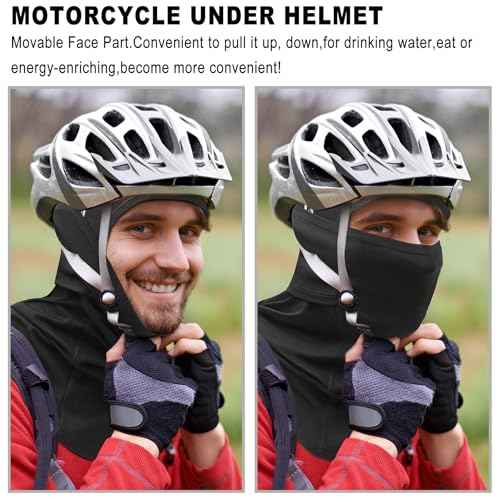 Motorcycle Balaclavas Ski Mask,Under Helmet Design High Stretch Soft Breathable Lightweight UF50 Warm Winter 4 Seasons