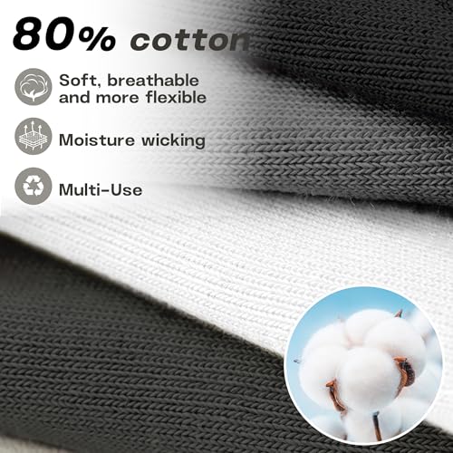 Unenow Women Non-Slip Pilates Socks with Grips 5 Pairs - One Size, Black Grey White