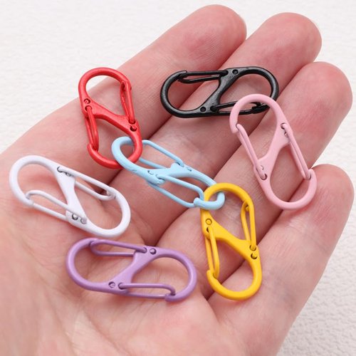 Tapeta 12 Pcs Dual Wire Gate Snap Hook 1.6 Inch Small Alloy Snap Hook Tiny Key Clip Interlocking Keychain Hook Spring Double Sided Clips Keychain Buckle Tool for Camping Fishing Hiking (Multicolor)