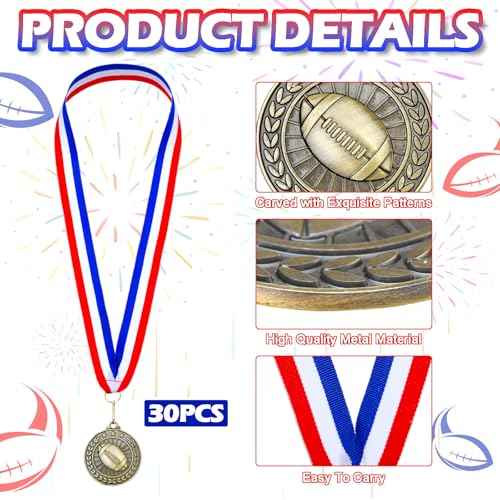 Remuuly 30 Pcs Gold Medals Bulk 2'' Basketball Soccer Baseball Volleyball Football Lacrosse Kickball Cheer Bowling Trophy Medals for Awards for Sports Participation Winner Gift