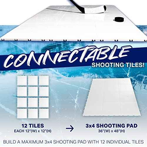 Franklin Sports Synthetic Ice Hockey Shooting Pad - Fake Ice Dryland Tiles for Shot Training Stick Handling Skills Practice - Hockey Training Equipment - 4' x 3' Feet