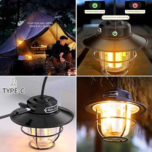 LED Rechargeable Outdoor Camping Light, Mini Portable Tent Emergency Light£¬ New Horse Lamp 4-Speed Mode White and Warm Light, Amber and Warm White Light.