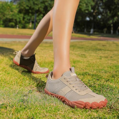 Women's Barefoot Wide Toe Box Hiking Sneakers - Light Brown 8.5/Women, 6.5/Men