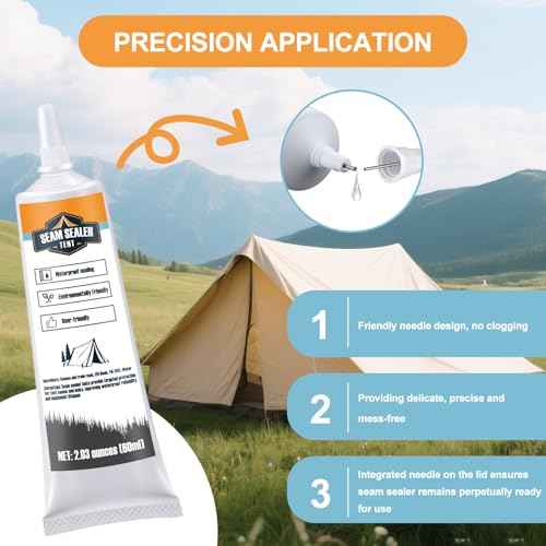 Tent Seam Sealer 120ml, No Sew Solution Waterproof Fast Cure Seam Sealer Tent, for Tents and Outdoor Fabric, Clear