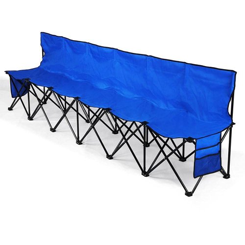 Yaheetech 6-seat Portable Folding Chair with Back for Outdoor Activities Sport Camping Beach, Space Saving, Lightweight and Carrying Bag