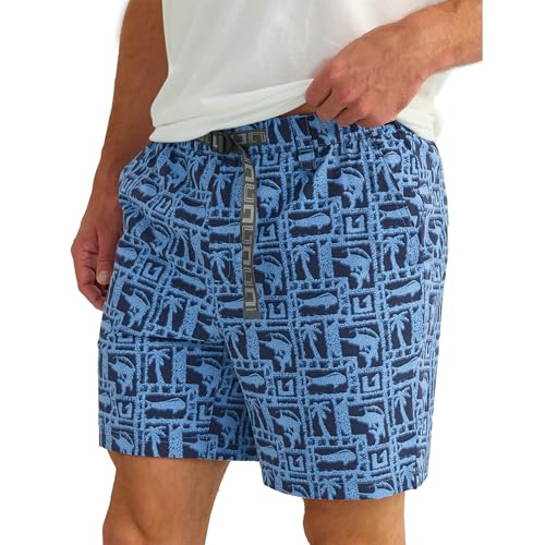 HUK Mens Creekbed Printed Water Shorts, Lightweight, Quick-Dry Swim Shorts