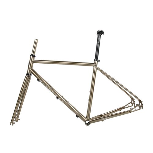 BSFHQS Bike Frame Road Bike Frameset 700C Disc Brake Frame 44cm 47cm 50cm 53cm 56cm Cr-mo Steel Bike Frame Quick Release Frame 100/135QR BSA BB68mm(Brushed Silver,53cm)