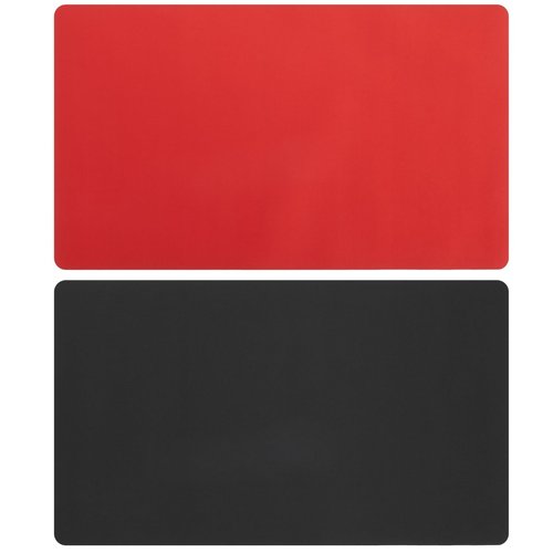 Okuna Outpost 2 Pack Card Game Mat for Magic and MTG - 24x14 inches Board TCG Playmat - 1 Black and 1 Red - Board Game Playmat