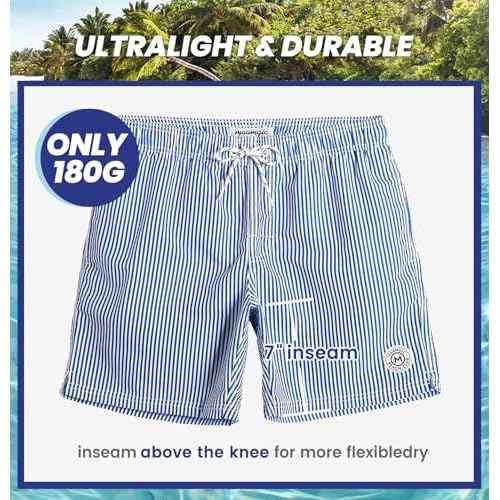 maamgic Mens Swim Trunks Quick Dry Swim Shorts with Mesh Lining Funny Swimwear Bathing Suits 7inch