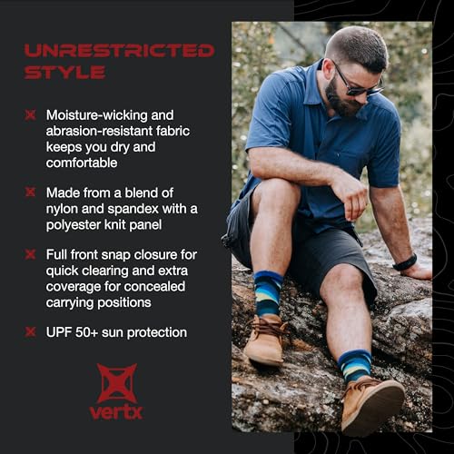 Vertx Expedition Men's Short Sleeve Shirt, Tactical, CCW Compatible, with Sun Protection