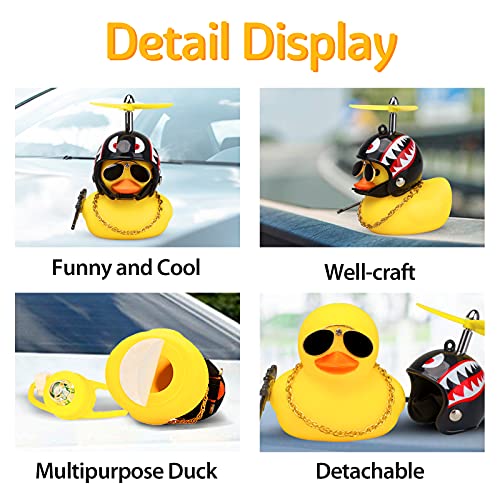 2Pcs Rubber Duck Car & Bicycle Decorations - Squeeze & Fun Dashboard Ornaments