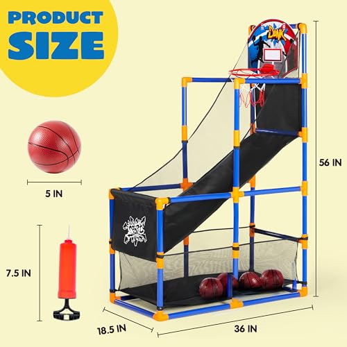Joyin Arcade Basketball Game Set - Blue Classic Edition for Kids Indoor Outdoor Play
