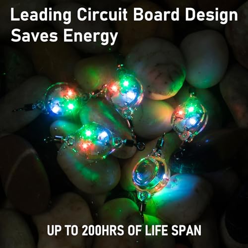 LED Fishing Lures Assortment with Upgraded Round Eyes - Deep Drop Trolling Lights