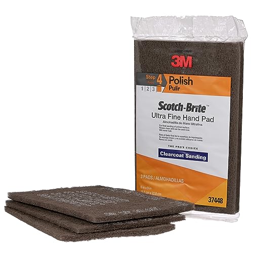 Ultrafine Surface Prep Hand Pad 7448, Nonwoven Silicon Carbide, Pack of 3