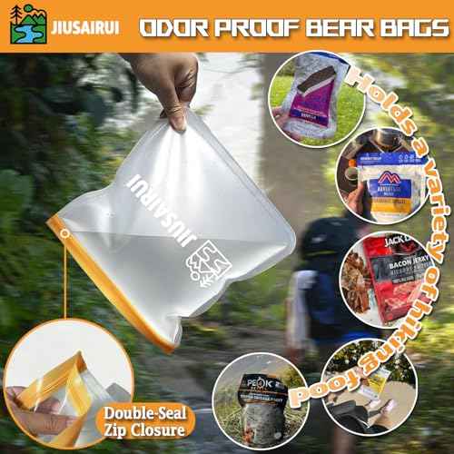 Odor Proof Bear Bags for Food Backpacking: 3Pack Reusable Bear Proof Food Storage Designed to Use with Bear Canister for Backpacking fit Camping Hiking Water Sports