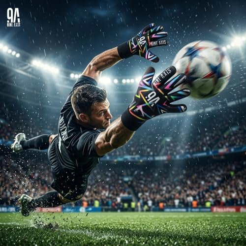 Kids Soccer Goalkeeper Gloves Black Size 6 Youth Goalkeeping Gear
