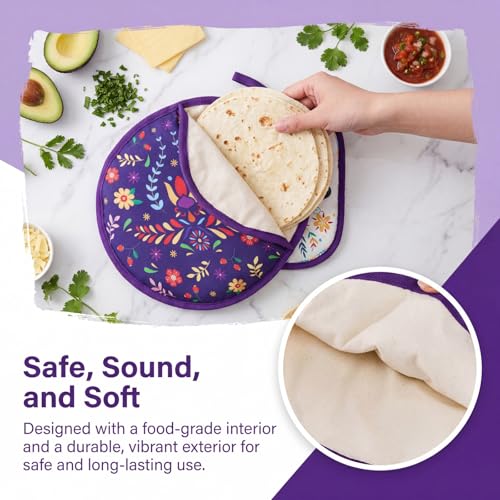 Microwave Safe Tortilla Warmer Pouch Set - 3 Pack Food Insulation Sleeves