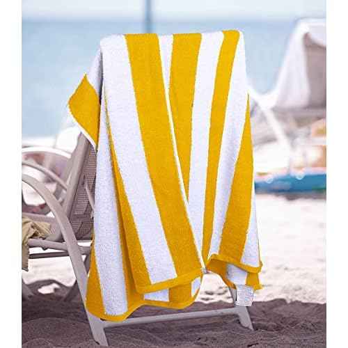 Utopia Towels 4 Pack Cabana Stripe Beach Towel, 30 by 60 Inches, Oversized 100% Ringspun Cotton Pool Towels, Highly Absorbent Bath Towels for Beach
