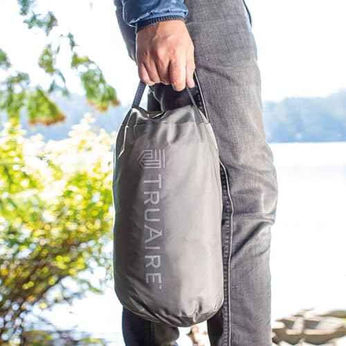 Intex 60412E TruAire Luxury Camping Mattress: Fiber-Tech ? Puncture-Resistant Laminate ? QuickFill USB Air Pump ? 600lb Weight Capacity ? Full Size, Blue