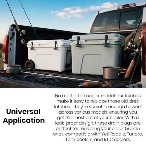 Upgraded Cooler Latches & Drain Plug Kit - Durable Rubber, Compatible with Yeti Roadie, Tundra, Tank, and RTIC